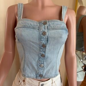 Levi's Light Blue Denim Crop Top